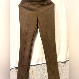 Suede green pants